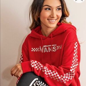VANS Shine It Chili Red Crop Hoodie